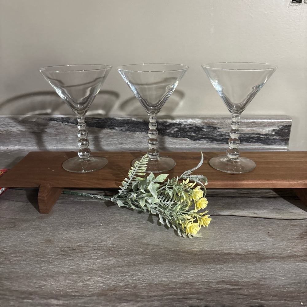 Elegant Clear Glass Martini Set